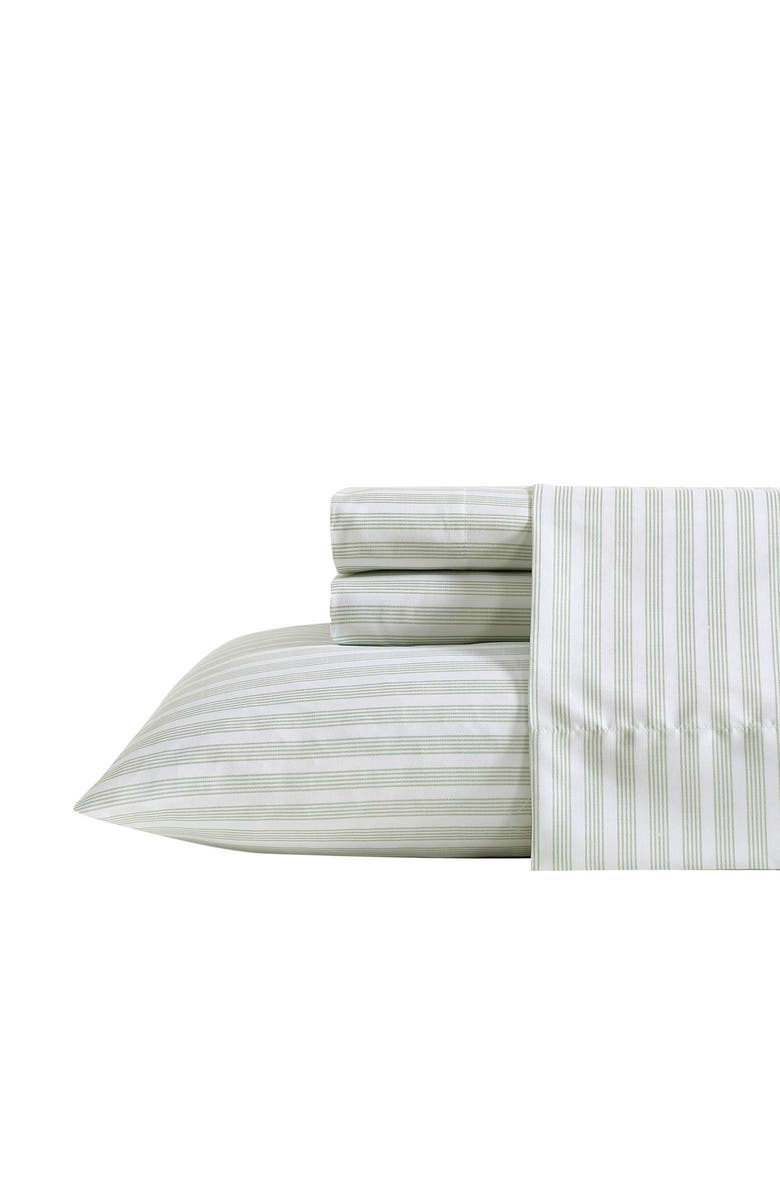 Nautica Beasley Stripe Cooling Microfiber Sheet Set, Main, color, Sage/ White