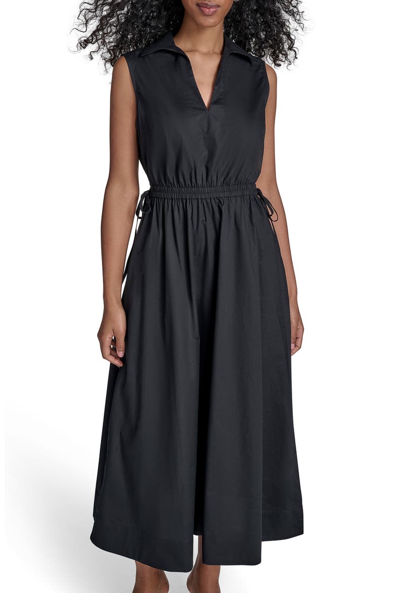 Cutout Cotton Maxi Dress, Alternate, color, BLACK