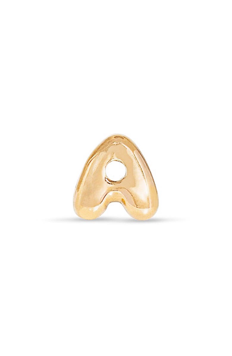 STONE AND STRAND Mini Bubble Initial Gold Stud Earring, Main, color, 