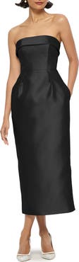 Alfred Sung Ashton Strapless Satin Twill Gown