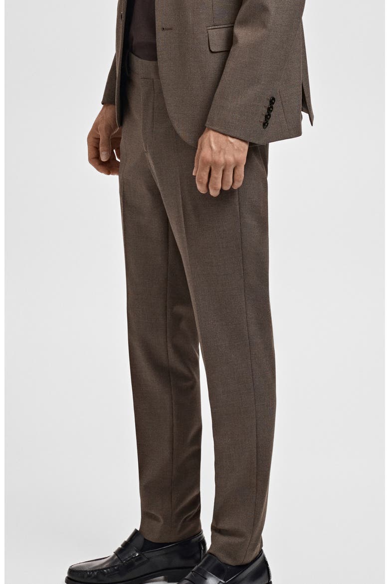 Slim Fit Flat Front Pants, Alternate, color, BROWN