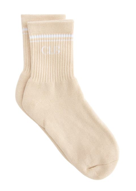Half Crew Socks - Foot Soldier Mom Cushioned Comfort for All-Day Support - Cream