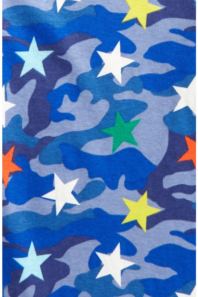 Kids' Glow in the Dark Fitted Two-Piece Pajamas, Alternate, color, BLUE CAMOUFLAGE RAINBOW STAR