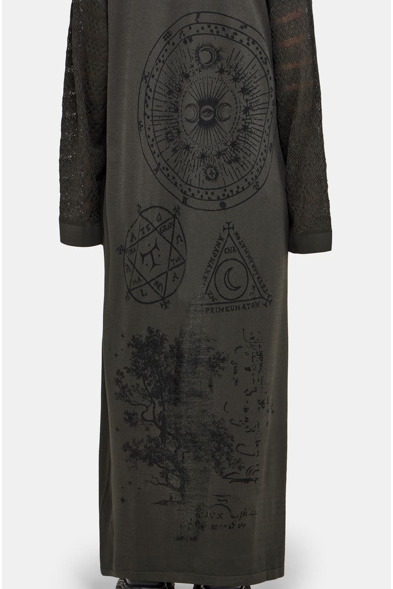 Evander Cosmic Astrology Cardigan, Alternate, color, Green
