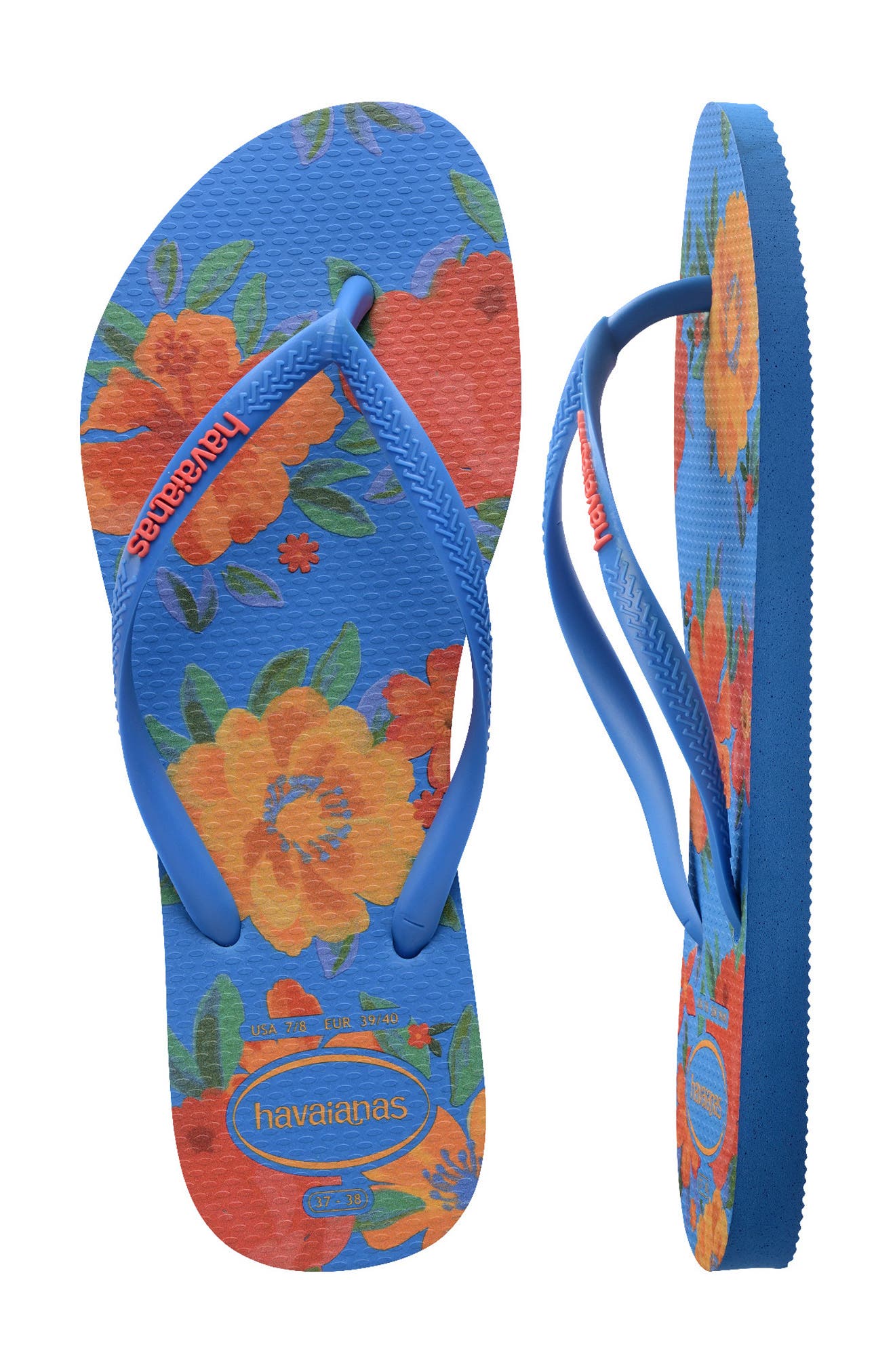 Havaianas Slim Summer Bliss Flip Flop, Alternate, color, Brilliant Blue