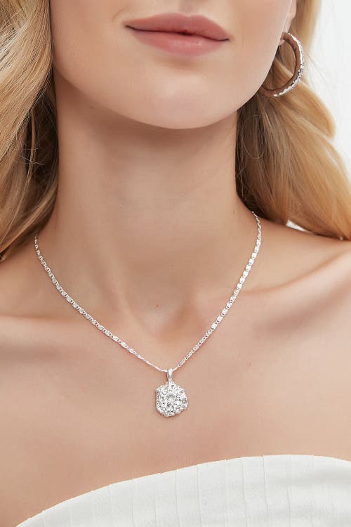 Classicharms Shayla Molten Cubic Zirconia Pendant Necklace In Metallic