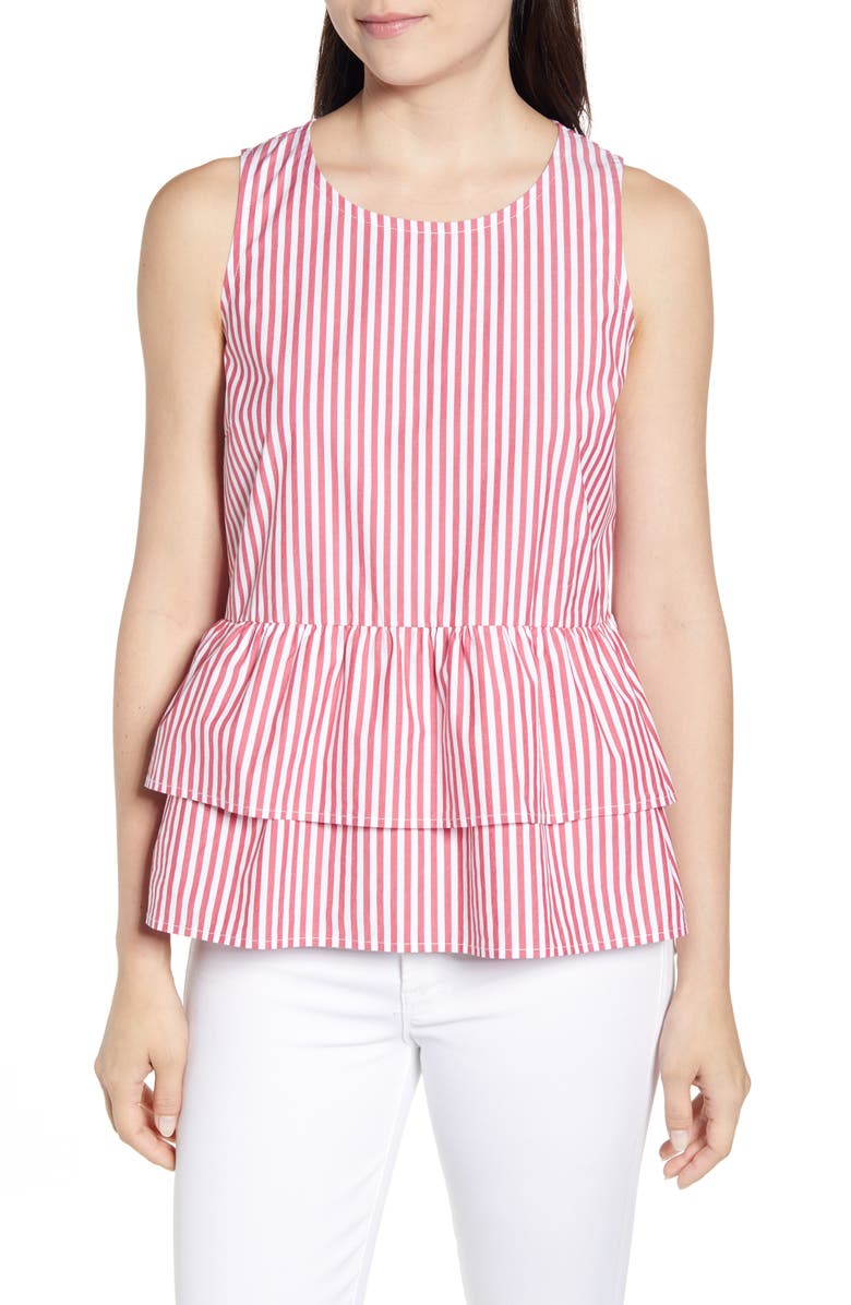 vineyard vines Grier Stripe Peplum Top, Main, color,