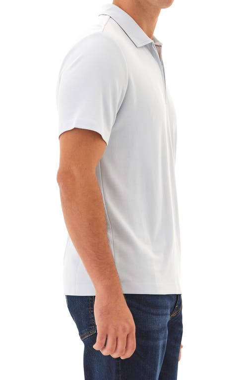 Threads 4 Thought Erick Solid Peached Piqué Zip Polo In Seamist