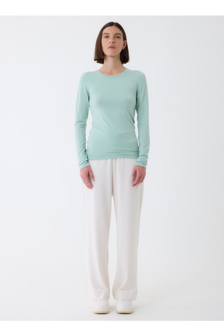 Soft Touch Long Sleeve Crewneck T-Shirt, Alternate, color, AQUA