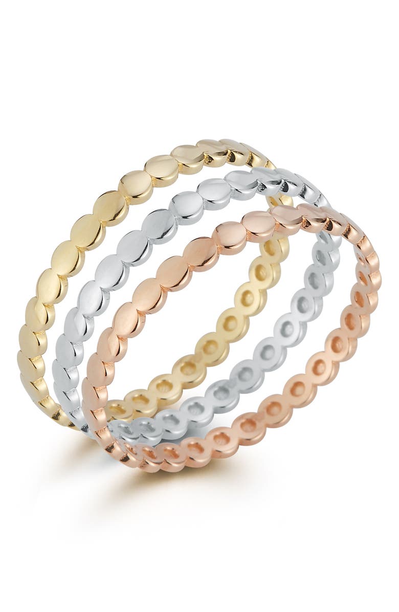 Ember Fine Jewelry 14K Gold Tricolor Ring Set, Main, color, 