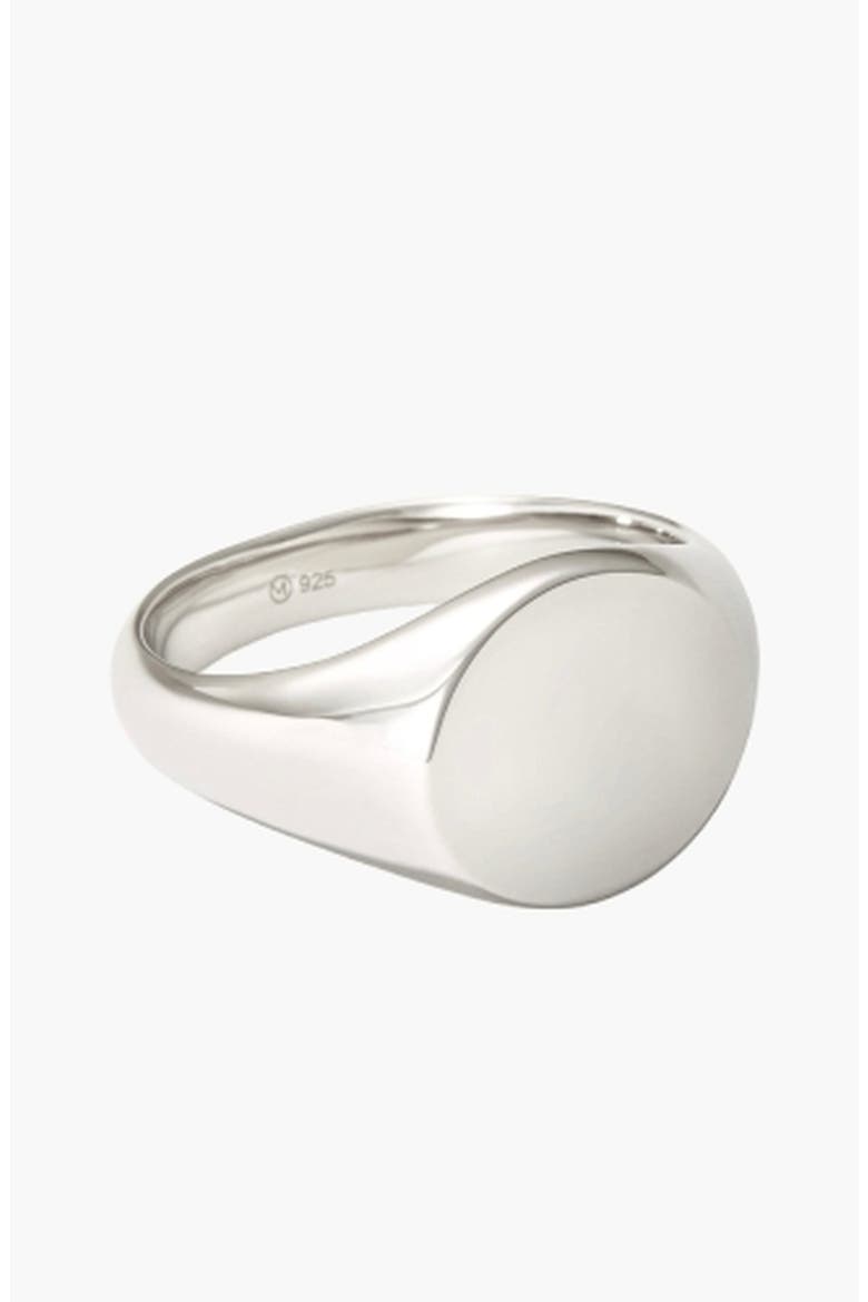 Bold Round Signet Ring, Alternate, color, Sterling Silver