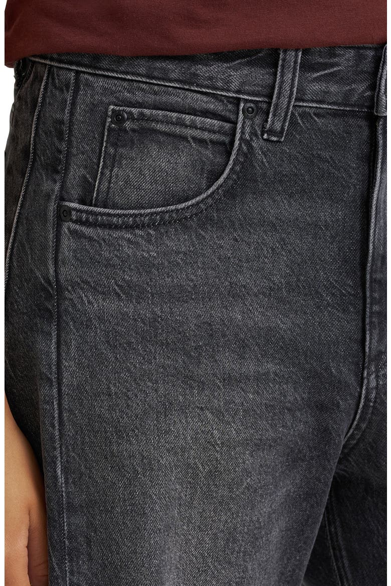 Rider Low Slung Barrel Leg Jeans, Alternate, color, CHARRED BLACK