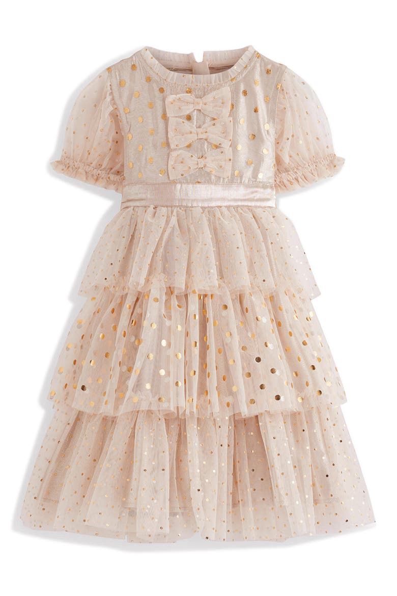 Kids' Metallic Tulle Party Dress, Main, color, GOLD METALLIC