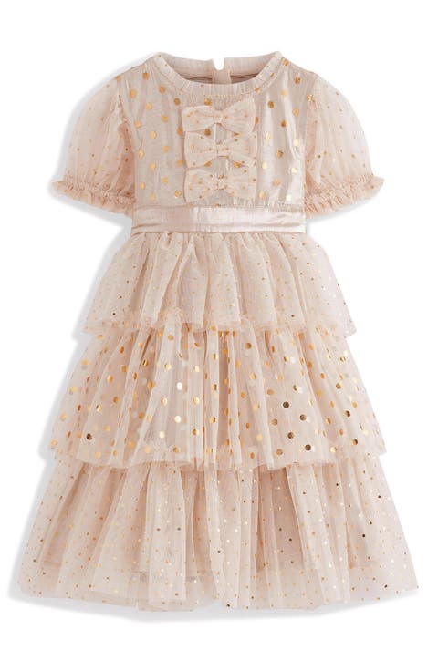 Kids' Metallic Tulle Party Dress
