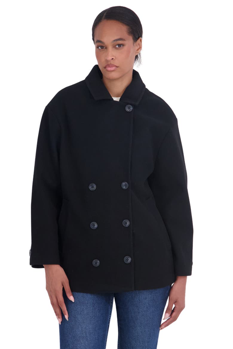 Oversized Peacoat, Alternate, color, BLACK