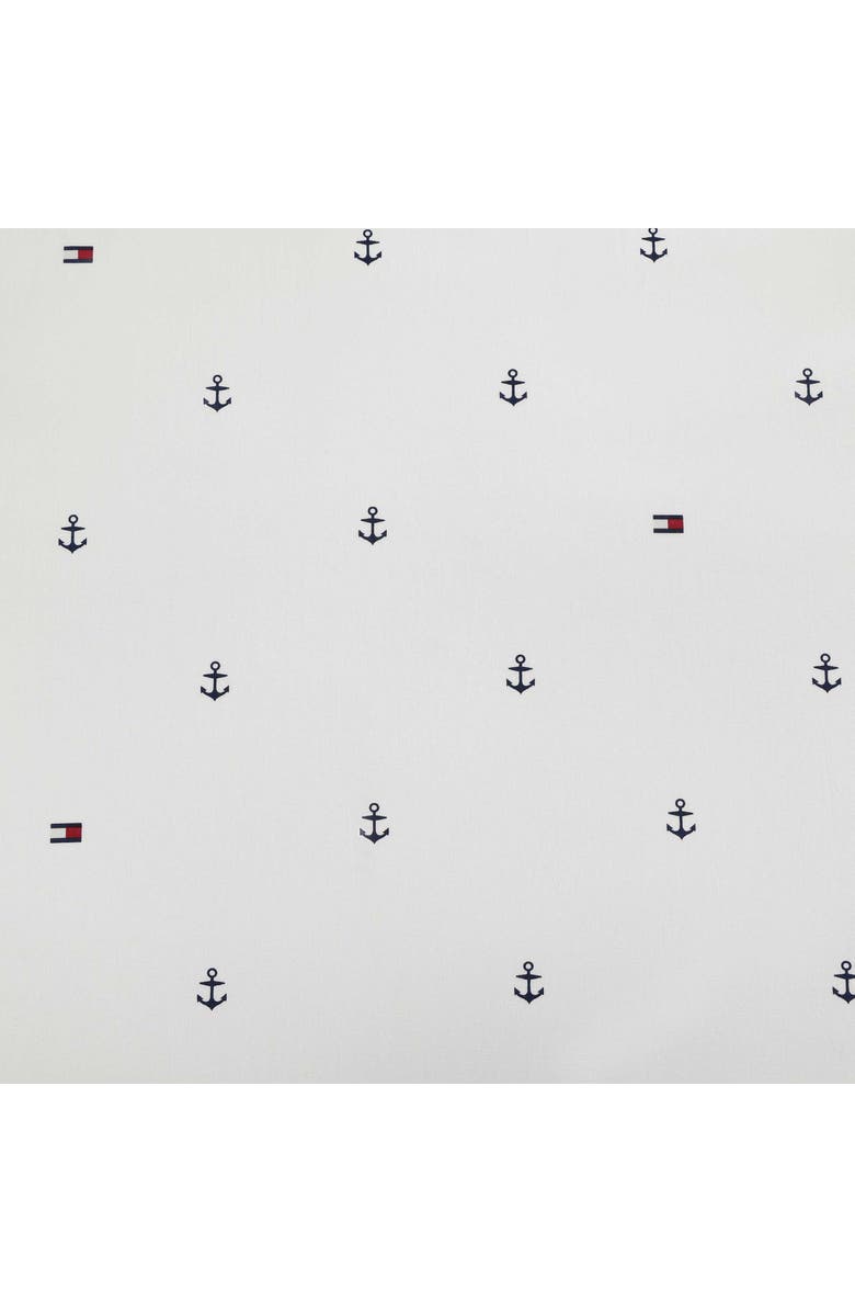 Tommy Hilfiger Anchor & Flag Cotton Percale Sheet Set, Alternate, color, White/ Dark Blue