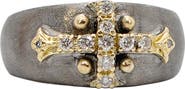 Armenta Old World Diamond Cross Ring