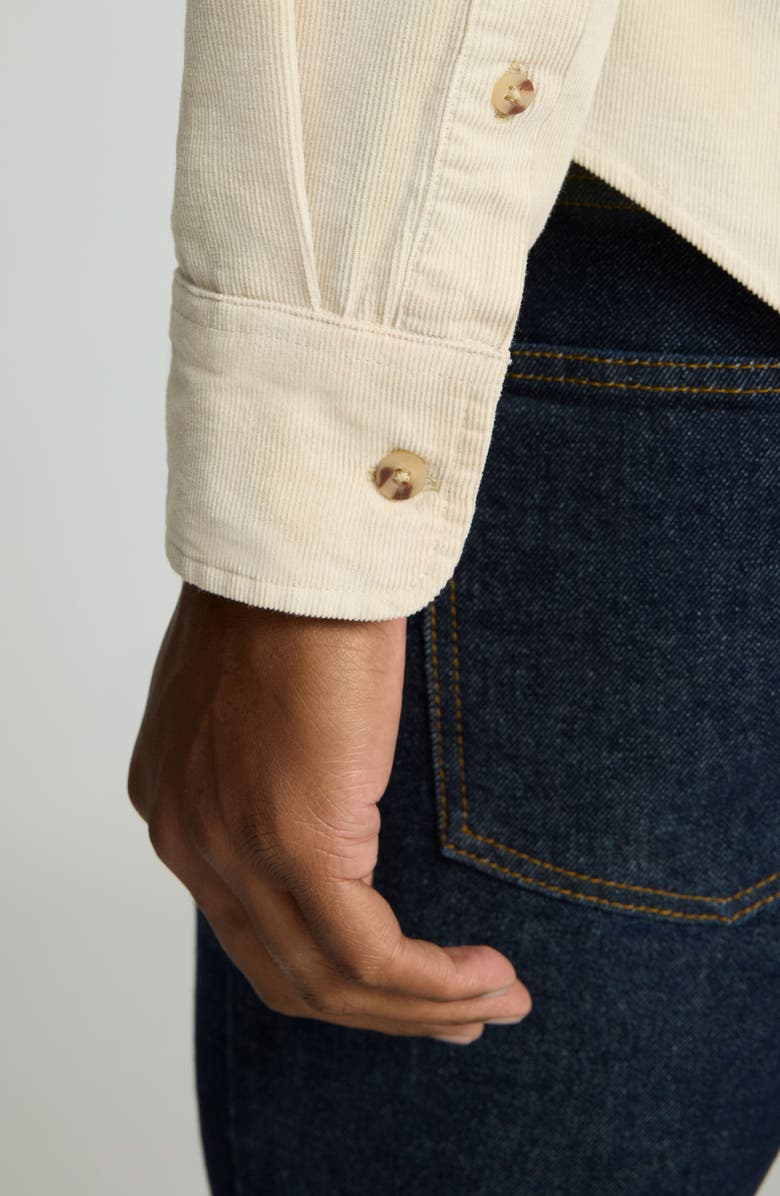 UNTUCKit Caprone Solid Cotton Corduroy Button-Up Shirt, Alternate, color, Light Tan