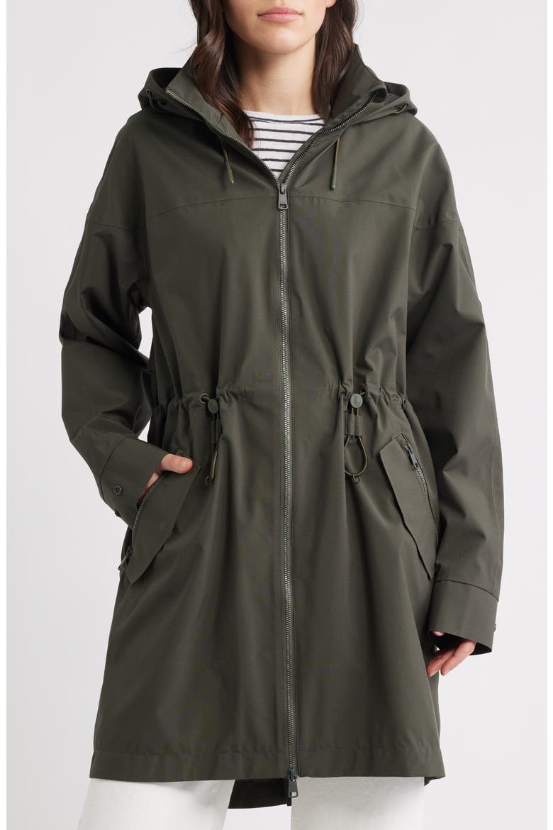 Piper 2.0 Hooded Water Repellent Raincoat, Main, color, OLIVE