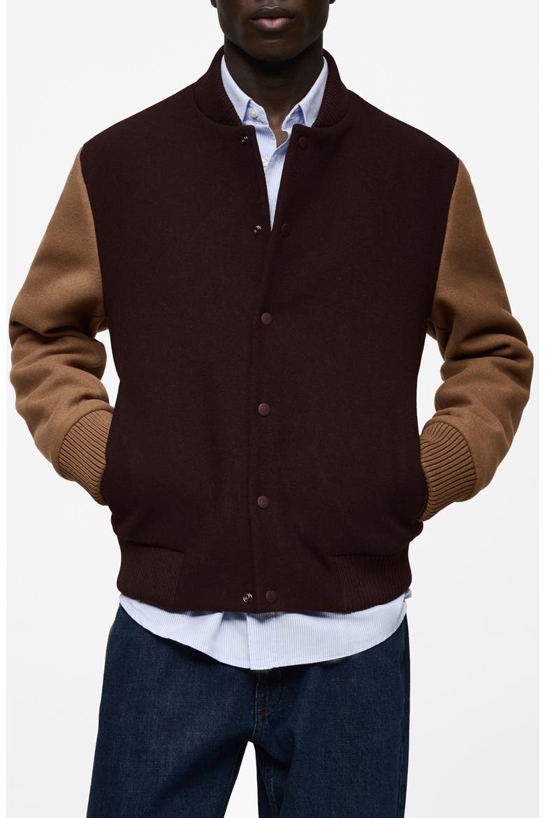 Two-Tone Varsity Jacket, Main, color, MAROON