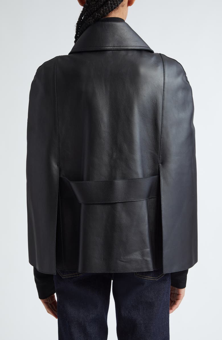 TOTEME Double Leather Cape Jacket, Alternate, color,