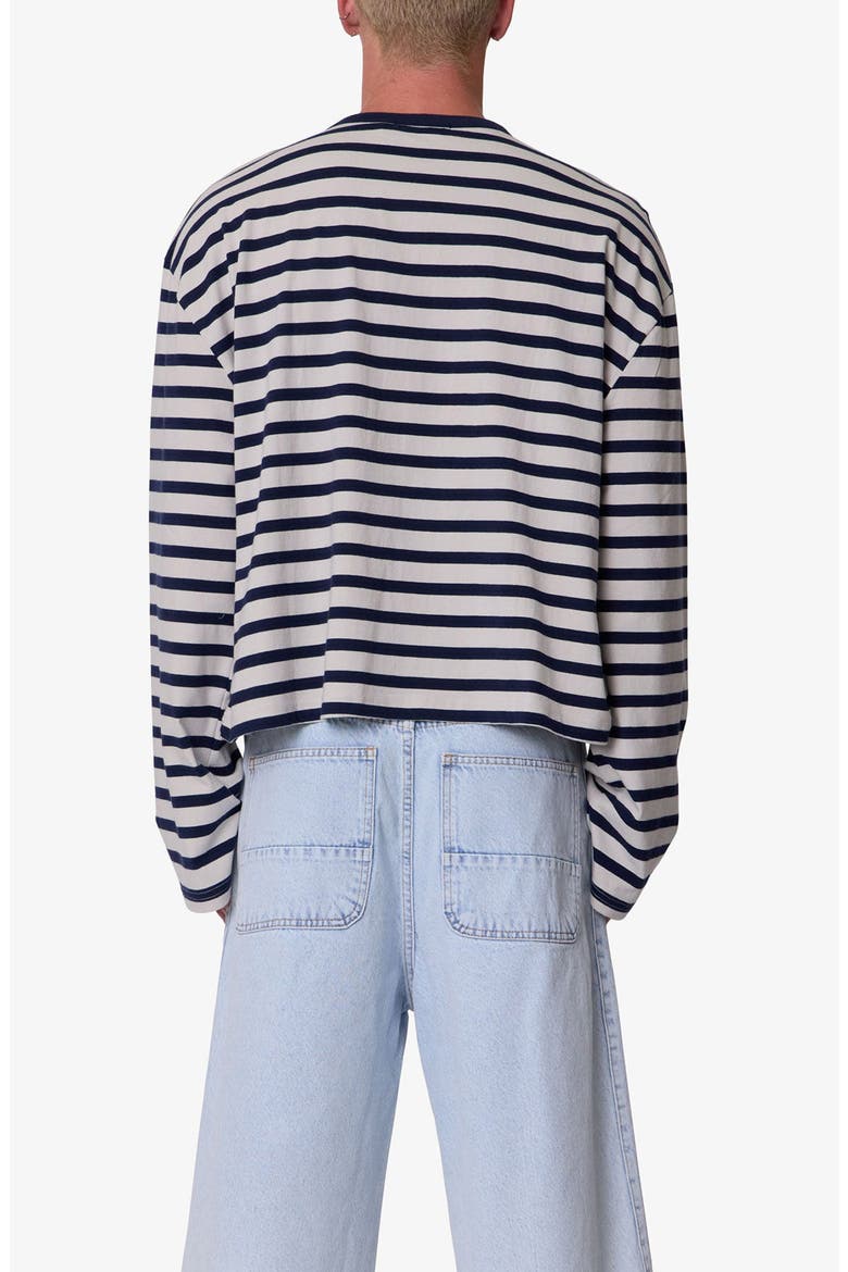 Oversize Stripe Cotton T-Shirt, Alternate, color, WHITE/ NAVY