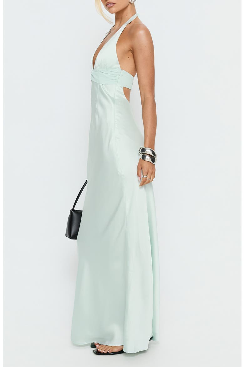 Odyssa Satin Halter Gown, Alternate, color, MINT