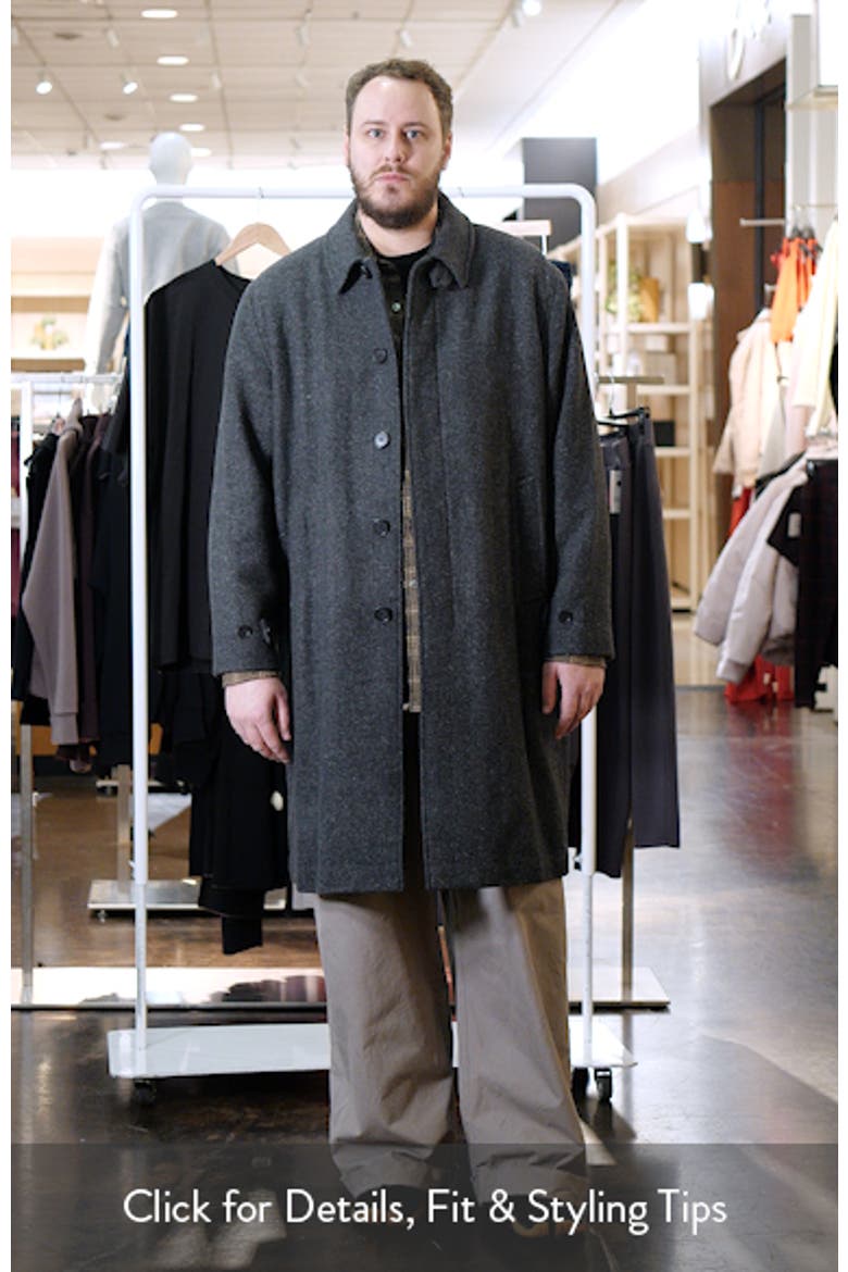 Balmacaan Herringbone Recycled Wool Blend Coat video
