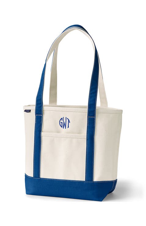Open Top Long Handle Canvas Tote Bag