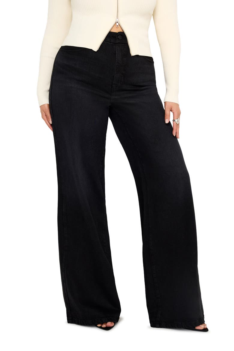 SoftTech Good Waist High Waist Palazzo Jeans, Alternate, color, BLACK344