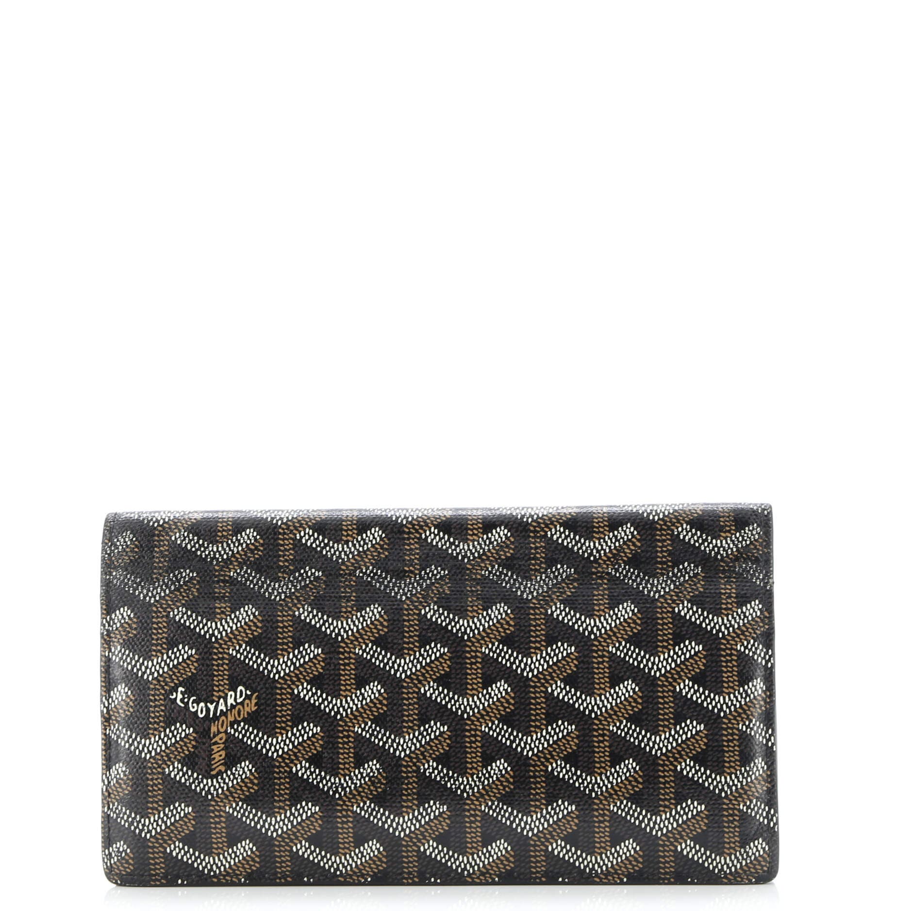 Pre-Owned Goyard Richelieu Wallet Coated Canvas Long, Main, color, Black