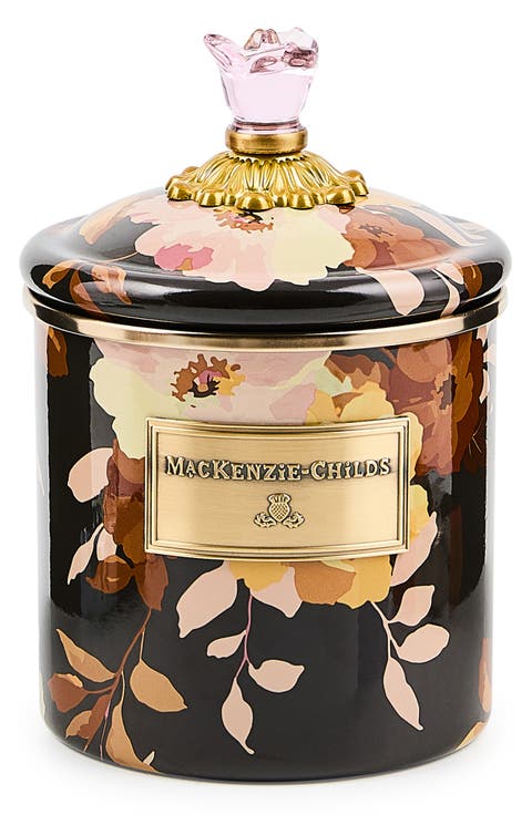 Wild Rose Small Enameled Steel Canister