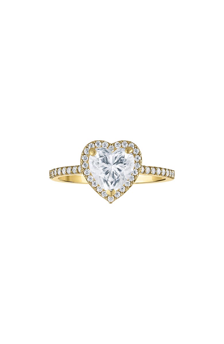 FZN 10K Yellow Gold Moissanite Heart Halo Ring, Main, color, Gold
