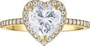 FZN 10K Gold Lab Grown Moissanite Heart Halo Ring