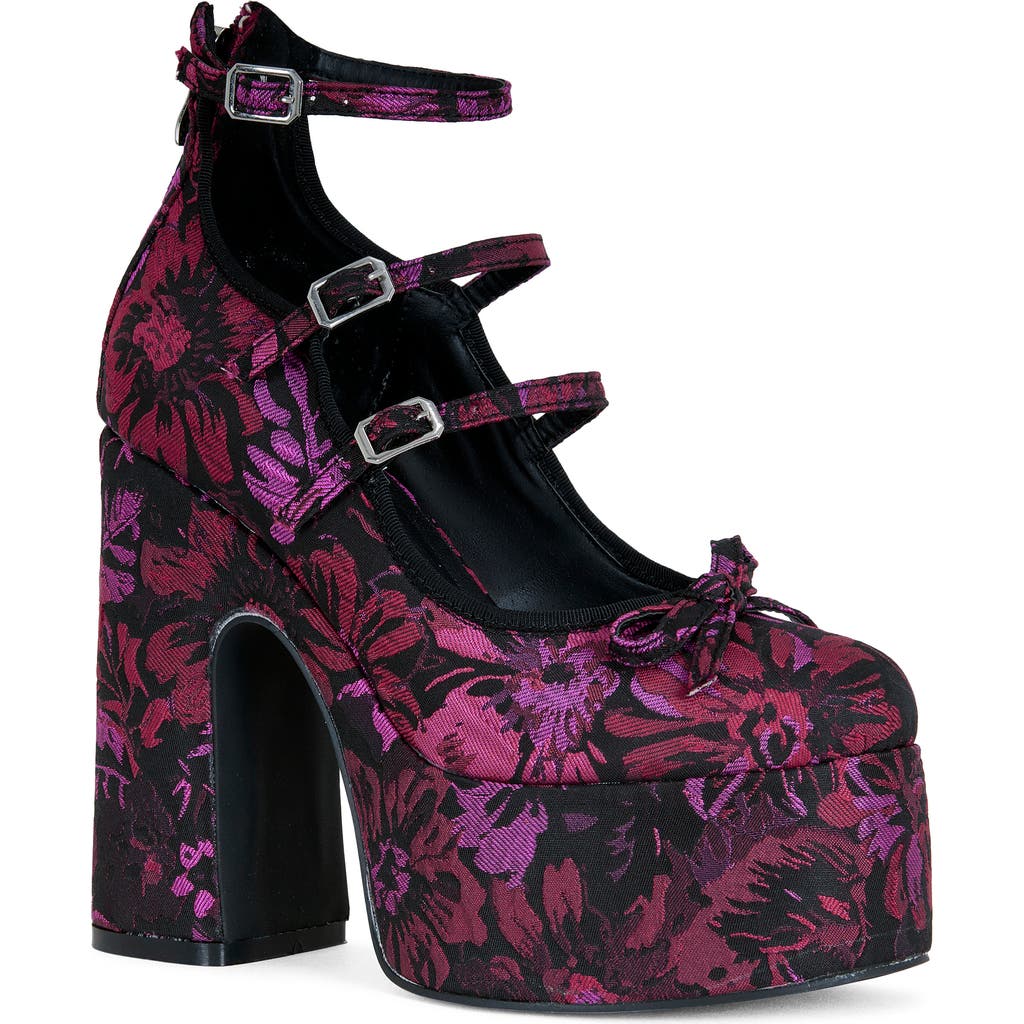 Azalea Wang Sprout Ankle Strap Platform Pump In Animal Print