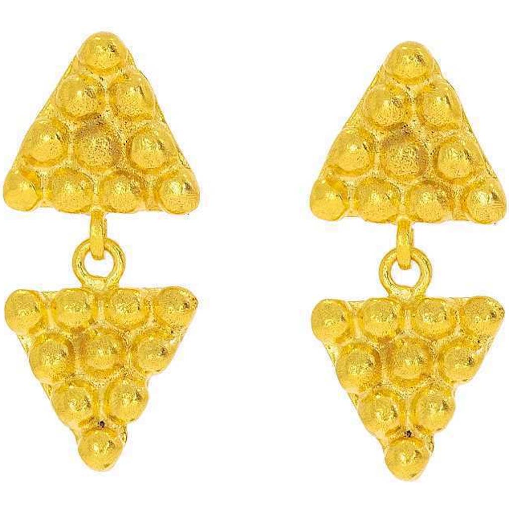 Ottoman Hands Azar Triangle Drop Earrings In Gold