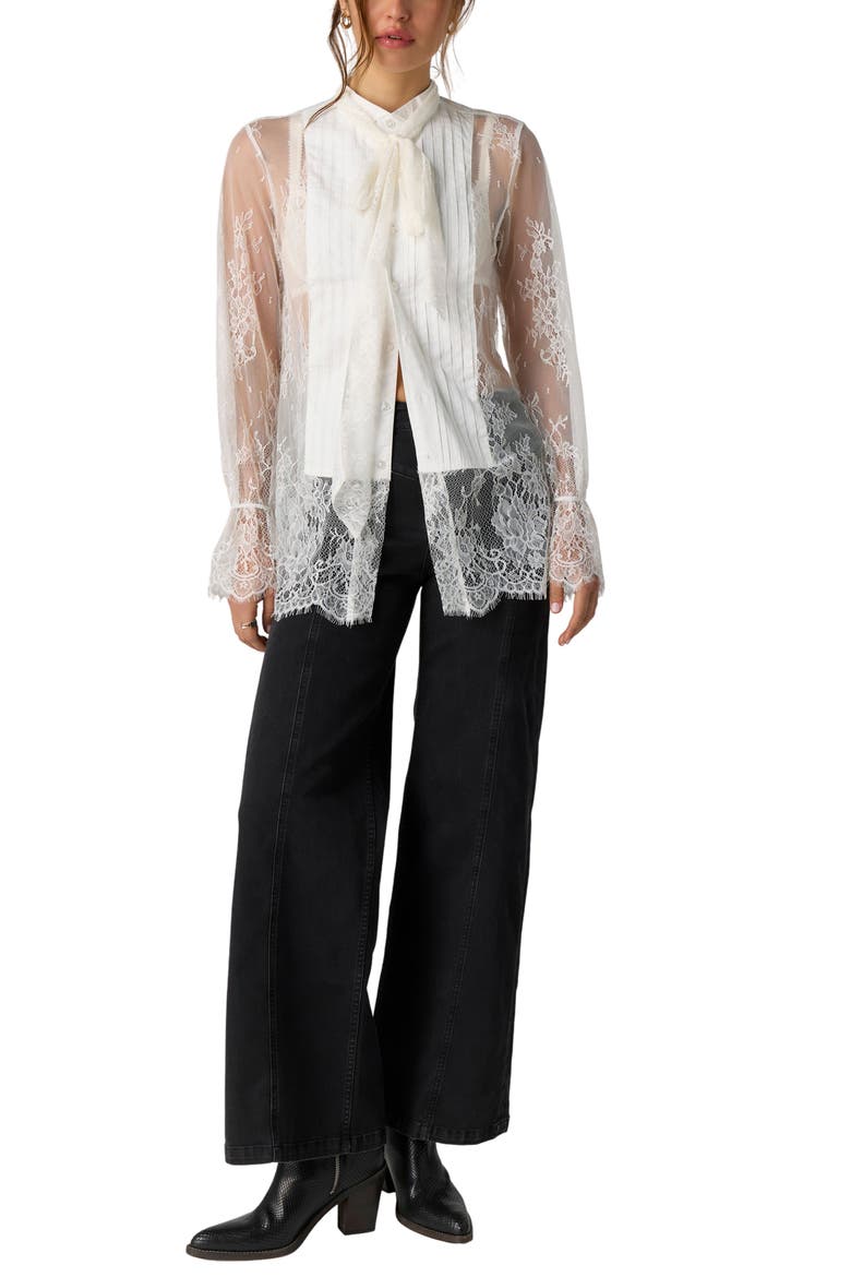 Bali Ophelia Lace Tuxedo Top, Alternate, color, SNOW BELL
