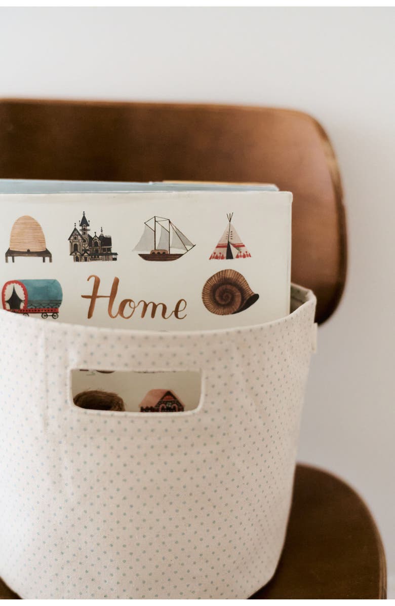 Pehr Mini Cotton Canvas Basket, Alternate, color, Pin Dot Sea