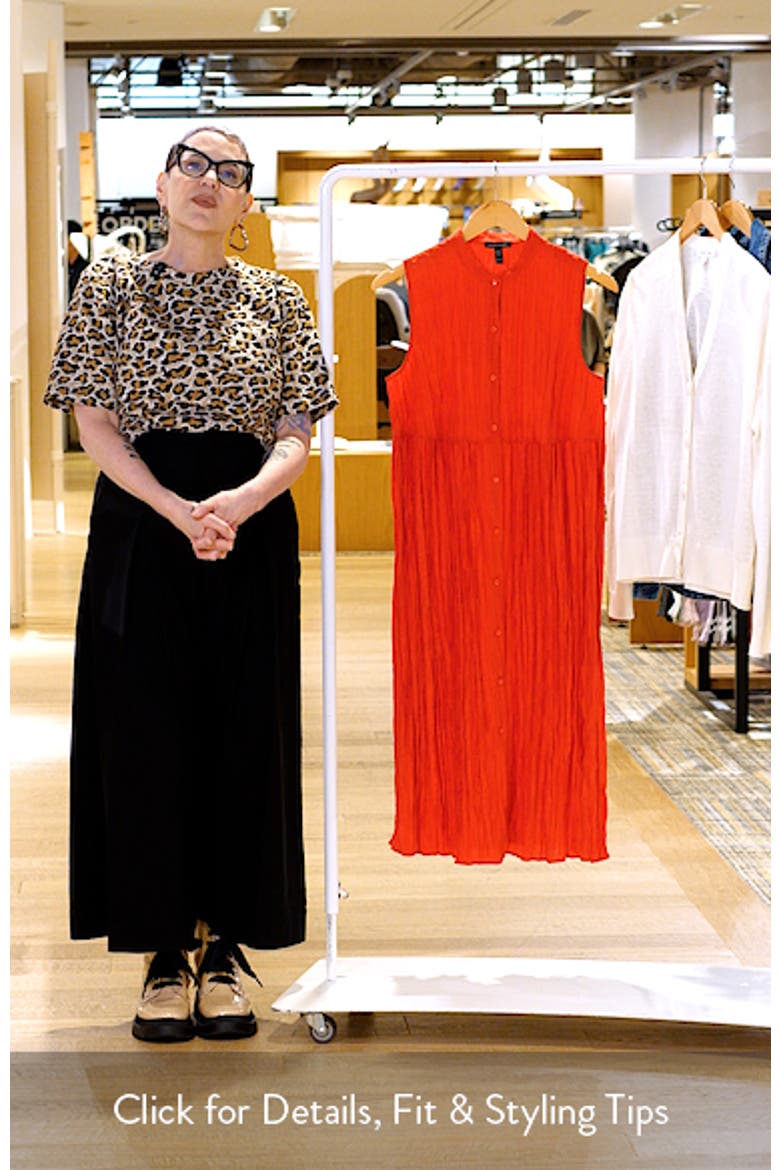 Pleated Sleeveless Silk Shirtdress video