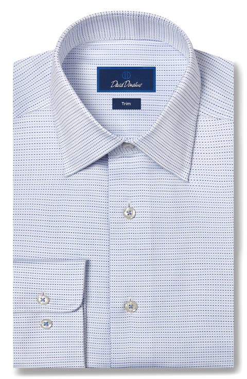 Trim Fit Microdot Cotton Dobby Dress Shirt