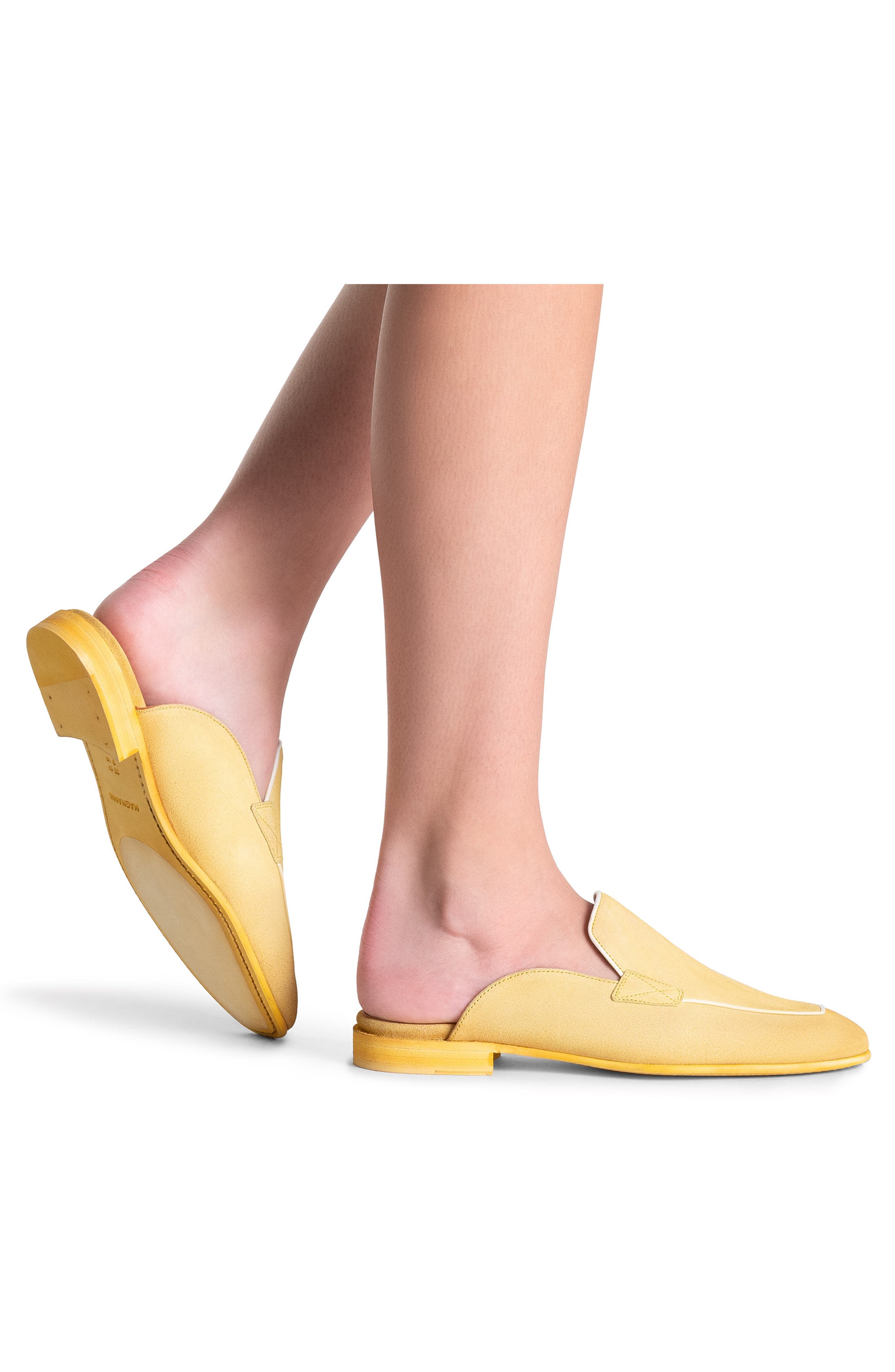 Bella Flat Mule, Alternate, color, CANARY SUEDE