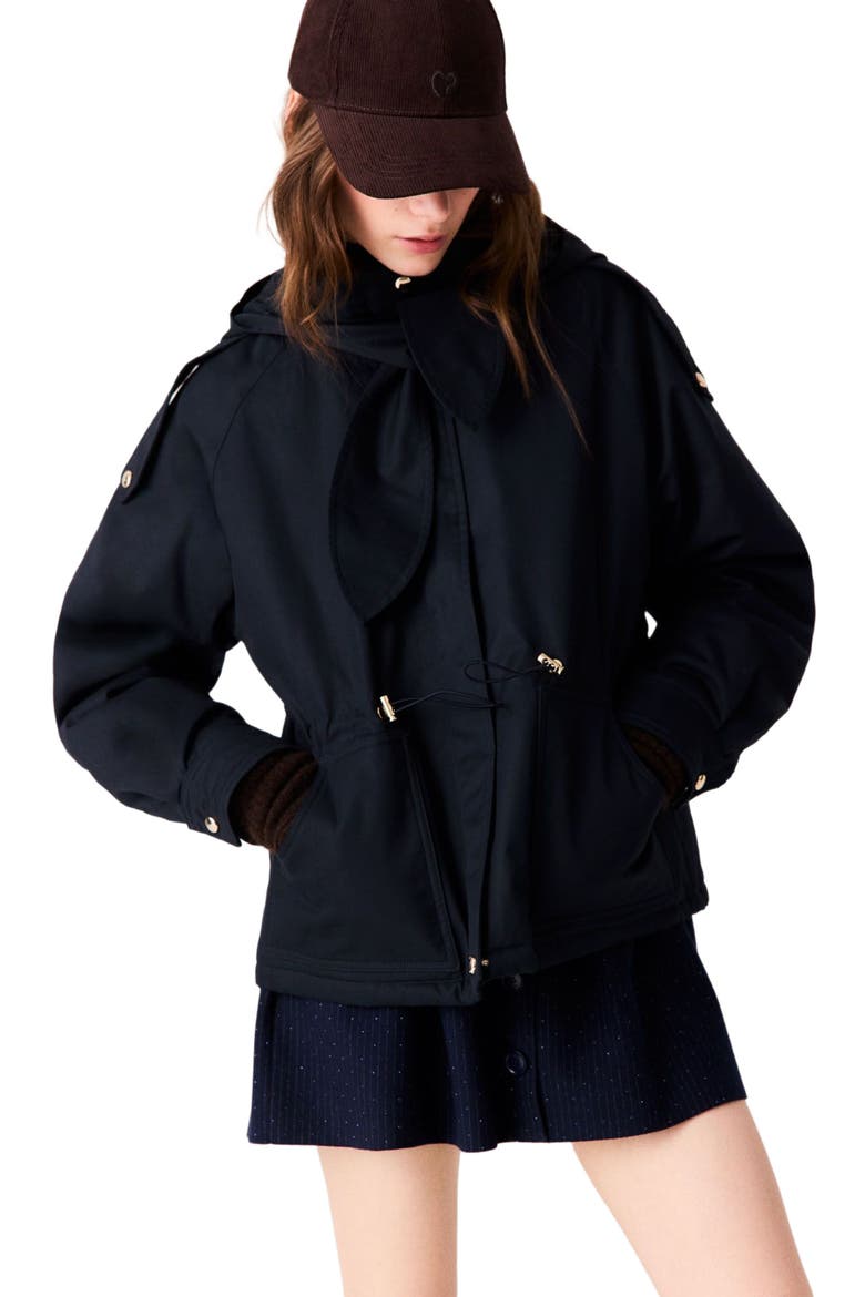 Mid-length quilted parka, Alternate, color, Navy