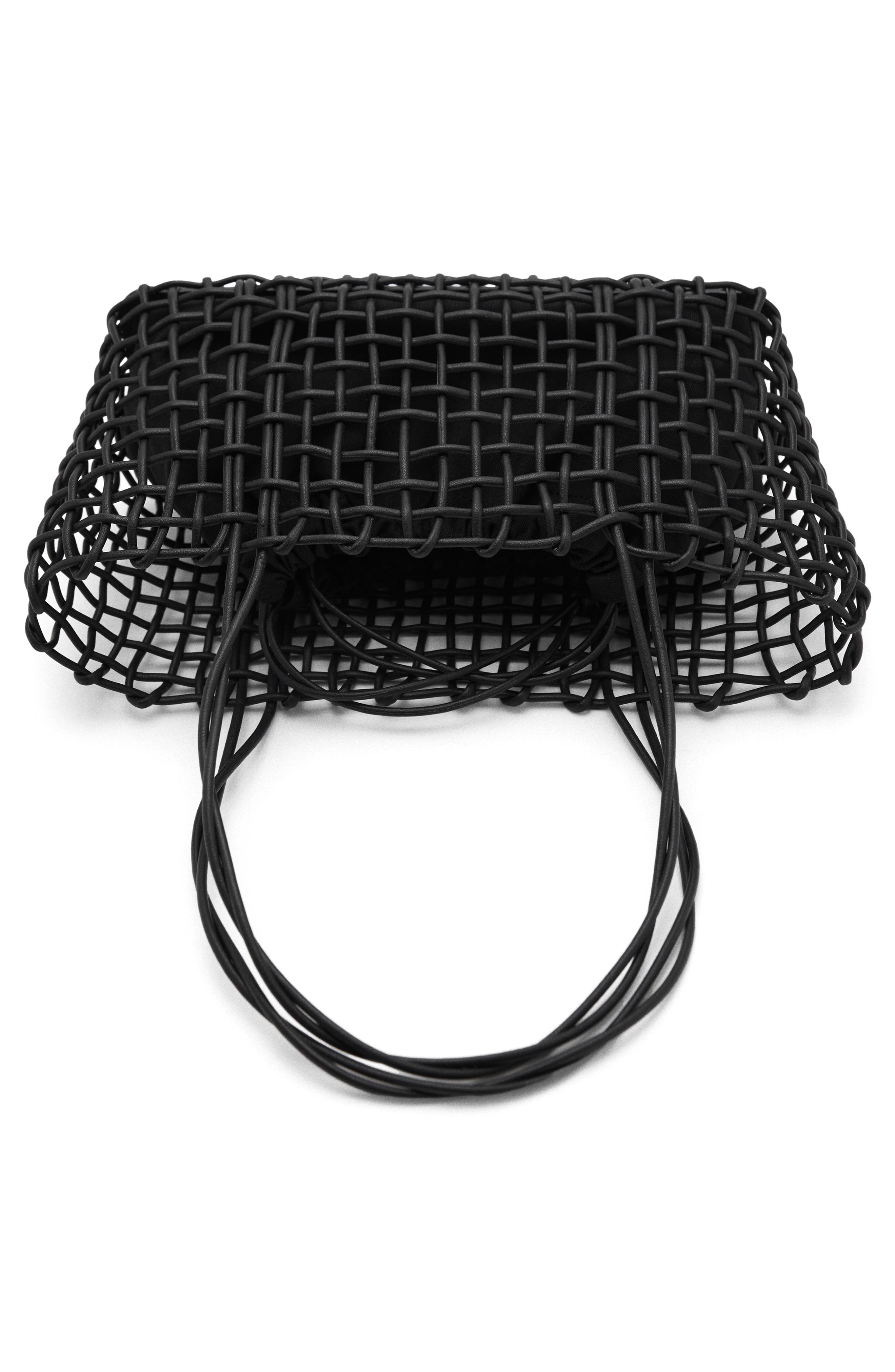 MANGO Braided Shoulder Bag, Alternate, color, Black