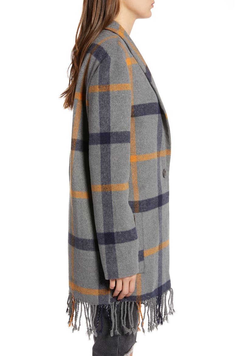 BB Dakota Elementary Plaid Coat, Alternate, color, CHARCOAL