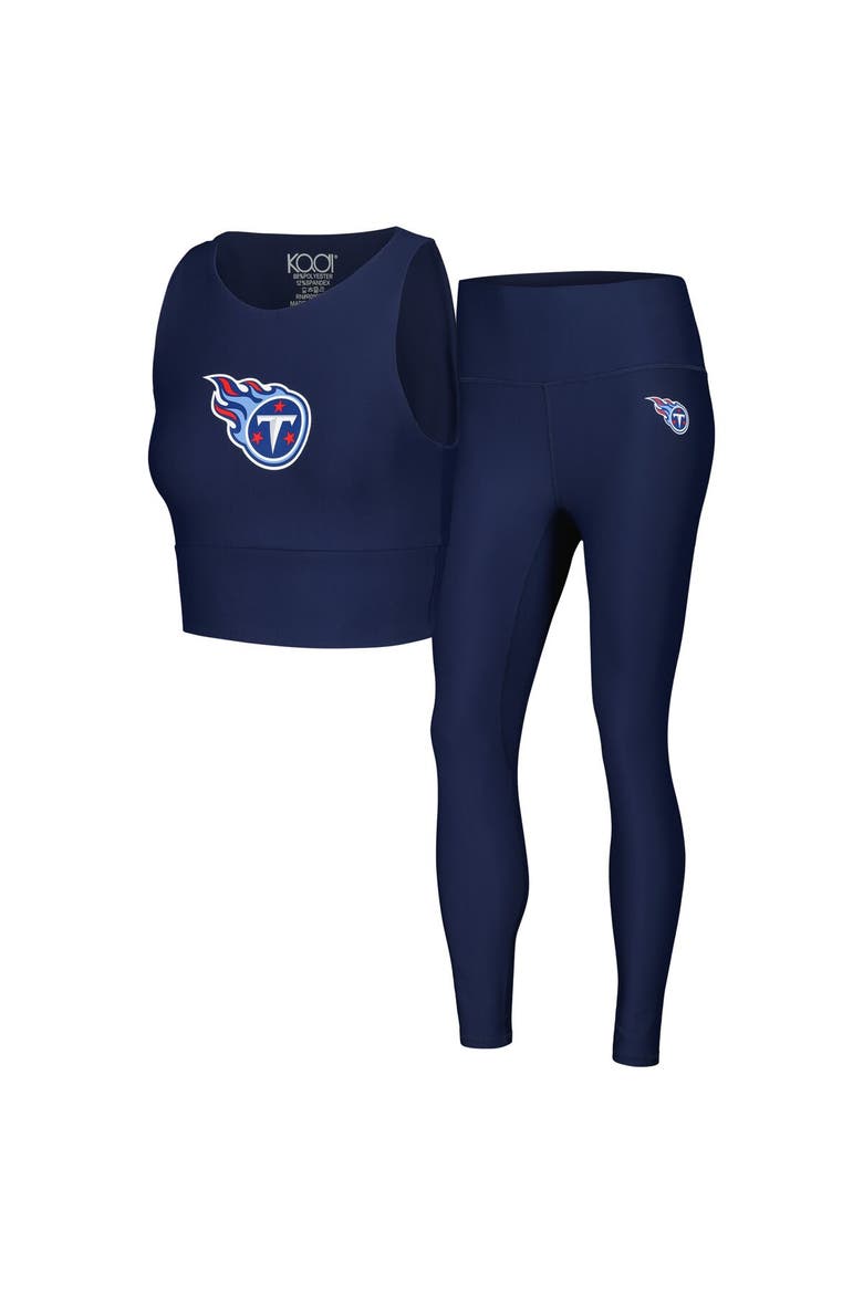 Women's Navy Tennessee Titans Leggings & Midi Bra Set, Main, color, Navy