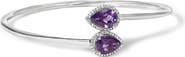 Haus of Brilliance Silver Amethyst & Diamond Accent Bangle Bracelet