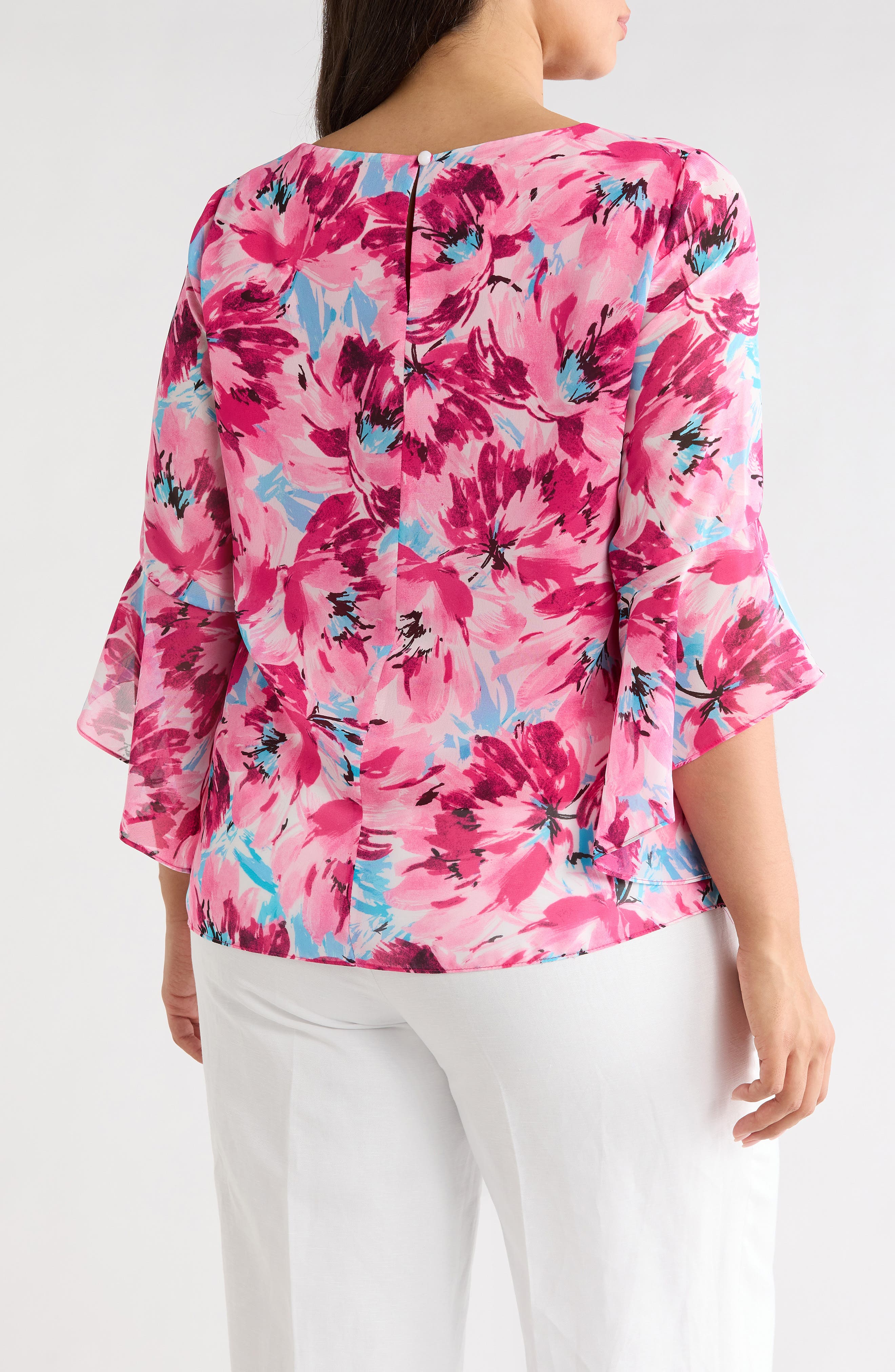 Floral Print Ruffle Top - image 2