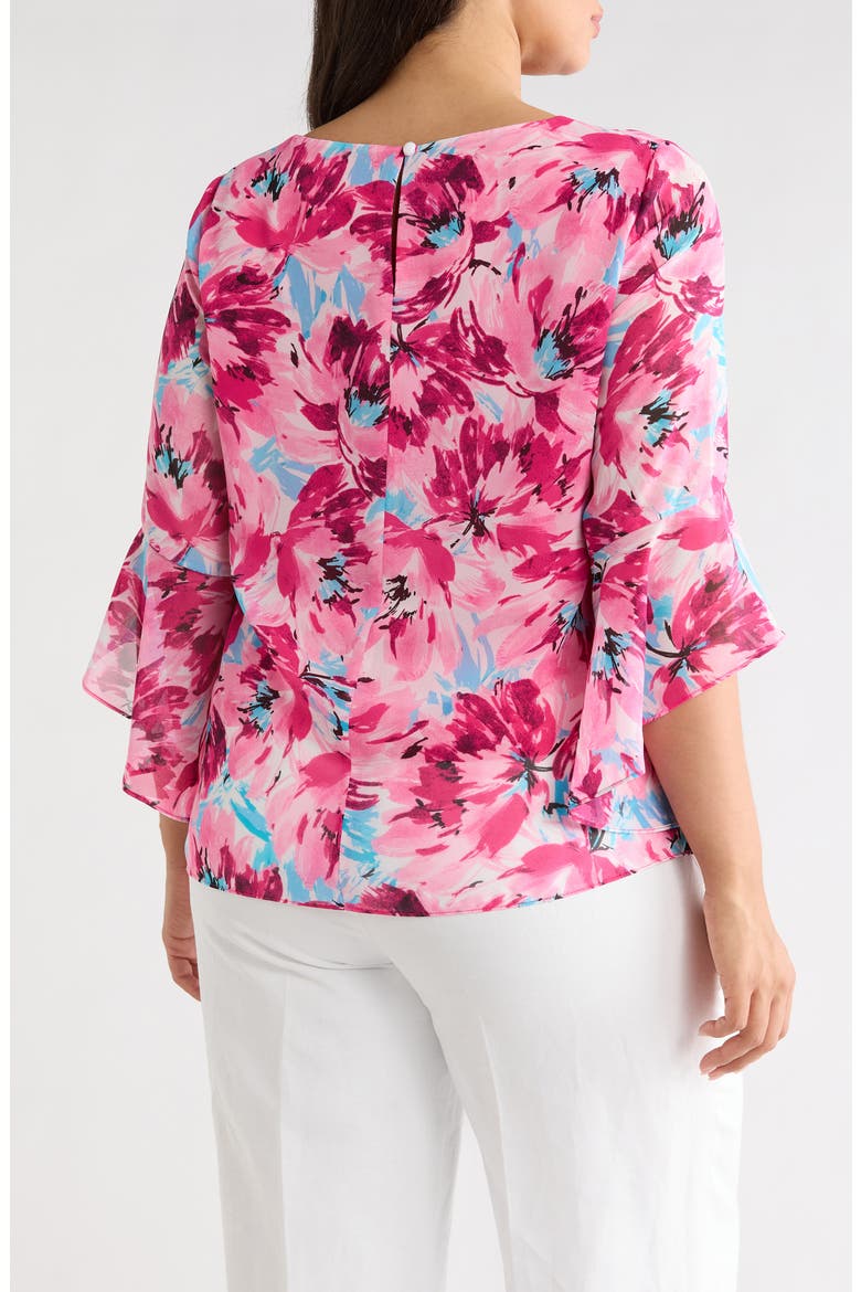 Floral Print Ruffle Top, Alternate, color, LILY WHITE MULTI