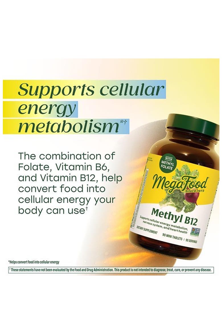 Methyl B12, Vegan Vitamin B12, Vitamin B6 & Methyl Folate for Women & Men, 60 Mini Tablets, Alternate, color, None