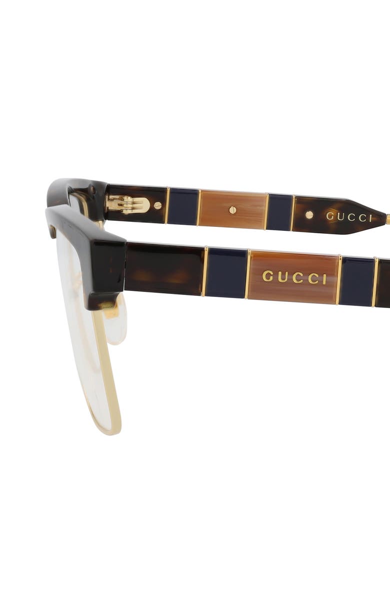Gucci 52mm Half Rim Square Optical Frames, Alternate, color,